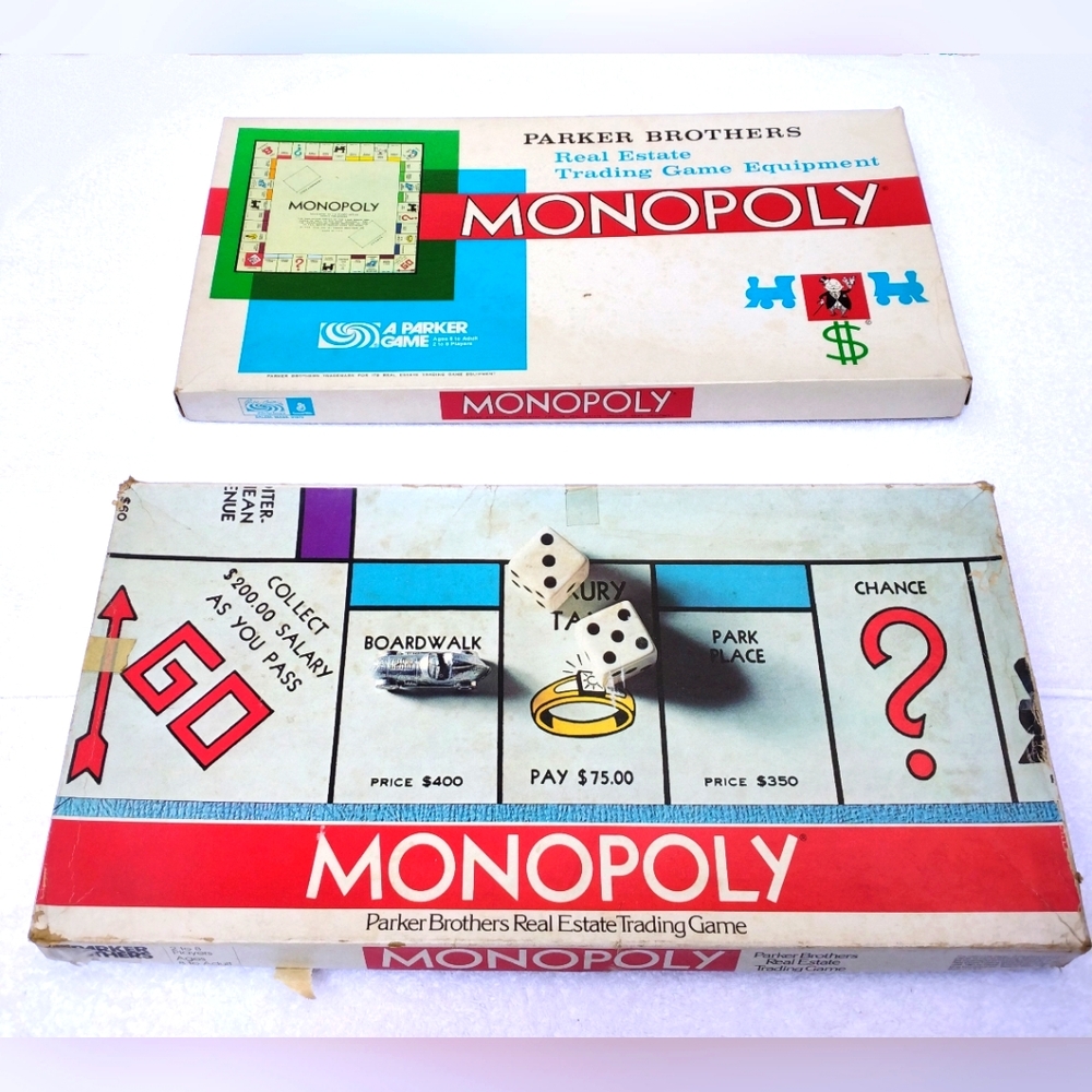 Monopoly Board Game TWO Vintage Sets